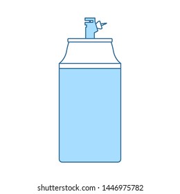 Paint Spray Icon. Thin Line With Blue Fill Design. Vector Illustration.