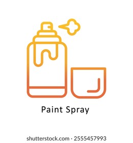 Paint Spray Vector Gradient Outline Icon. Eps file 10