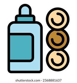 Dibujar el vector de contorno del icono del rociador. Pulverización de coches. Color plano de servicio automático