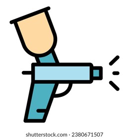 Paint sprayer icon outline vector. Spray gun. Painter car color flat