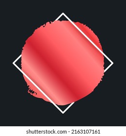 Paint stain with frame on dark background. 