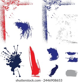 Paint stain, grunge design elemens, brush set