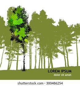 paint stains birch. Vector