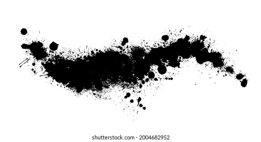 Paint stains black blotch background. Grunge Design Element. Brush Strokes. Vector illustration