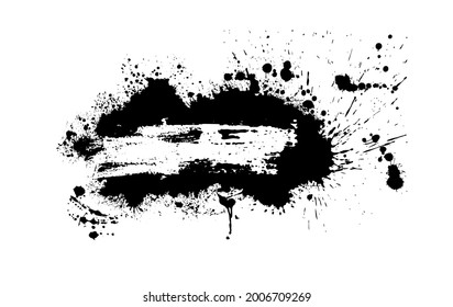 Paint stains black blotch background. Grunge Design Element. Brush Strokes. Vector illustration