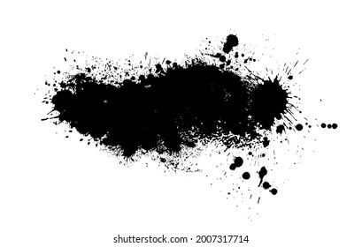 Paint stains black blotch background. Grunge Design Element. Brush Strokes. Vector illustration