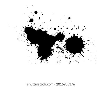 Paint stains black blotch background. Grunge Design Element. Brush Strokes. Vector illustration