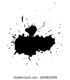 Paint stains black blotch background. Grunge Design Element. Brush Strokes. Vector illustration