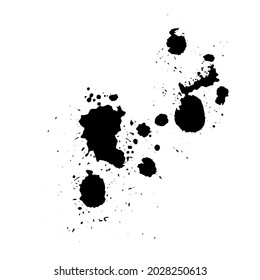 Paint stains black blotch background. Grunge Design Element. Brush Strokes. Vector illustration