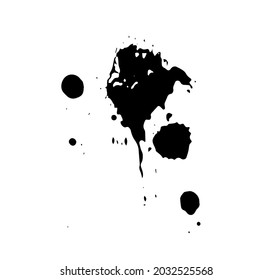 La pintura mancha el fondo de la mancha negra. Elemento Grunge Design. Brotes de pincel. Ilustración del vector