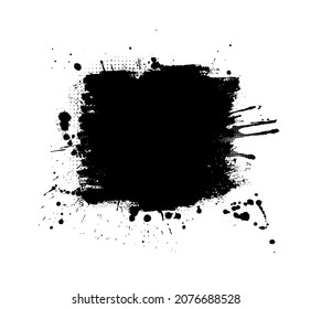 Paint stains black blotch background. Grunge Design Element. Brush Strokes. Vector illustration