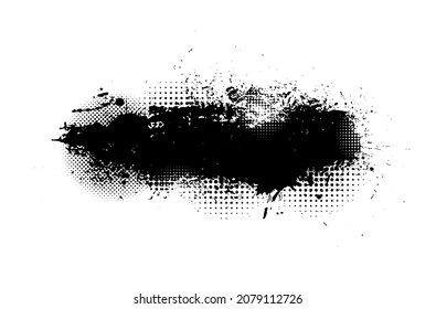 Paint stains black blotch background. Grunge Design Element. Brush Strokes. Vector illustration