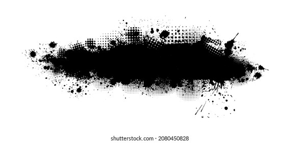 Paint stains black blotch background. Grunge Design Element. Brush Strokes. Vector illustration