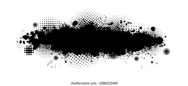 Paint stains black blotch background. Grunge Design Element. Brush Strokes. Vector illustration