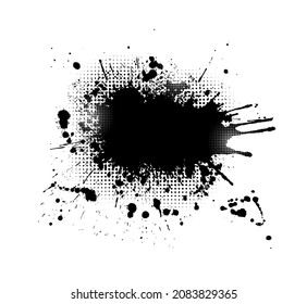 Paint stains black blotch background. Grunge Design Element. Brush Strokes. Vector illustration
