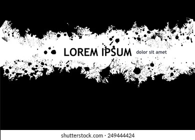 Paint stains black blotch. Vector