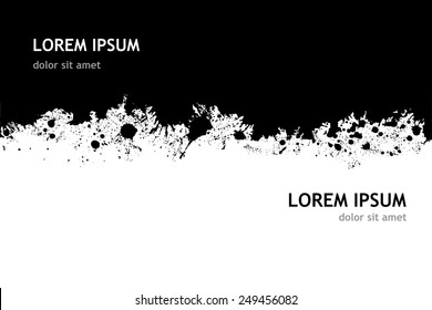 Paint stains black blotch. Vector
