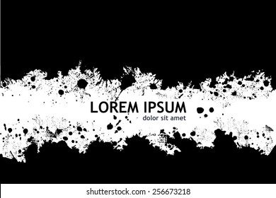 Paint stains black blotch. Vector