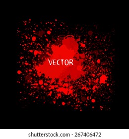 paint stains black and red. Vector