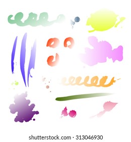 Paint stains colorful blotch. Vector