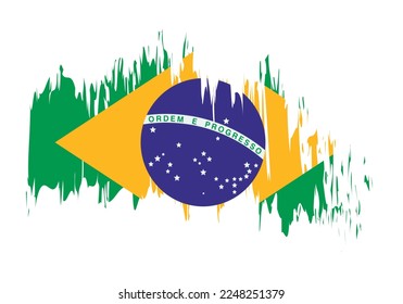 Pintar manchas con bandera de Brasil.