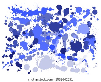 Paint stains grunge background vector. Sprawling ink splatter, spray blots, dirt spot elements, wall graffiti. Watercolor paint splashes pattern, smear fluid stains splatter background.