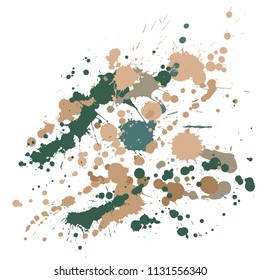 Paint stains grunge background vector. Sprawling ink splatter, spray blots, dirty spot elements, wall graffiti. Watercolor paint splashes pattern, smear fluid splats stains background.