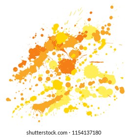 Paint stains grunge background vector. Modern ink splatter, spray blots, dirty spot elements, wall graffiti. Watercolor paint splashes pattern, smear liquid stains spots backdrop.