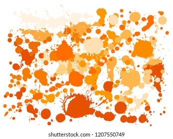 Paint stains grunge background vector. Colored ink splatter, spray blots, dirt spot elements, wall graffiti. Watercolor paint splashes pattern, smear liquid stains spots backdrop.