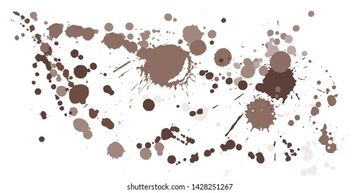 Paint stains grunge background vector. Modern ink splatter, spray blots, dirt spot elements, wall graffiti. Watercolor paint splashes pattern, smear fluid stains spots backdrop.