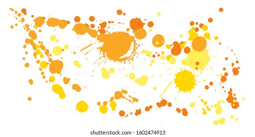 Paint stains grunge background vector. Funky ink splatter, spray blots, dirty spot elements, wall graffiti. Watercolor paint splashes pattern, smear liquid splats stains background.