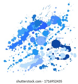 Paint stains grunge background vector. Hipster ink splatter, spray blots, dirty spot elements, wall graffiti. Watercolor paint splashes pattern, smear liquid stains splatter background.