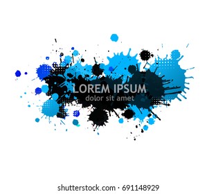 Paint stains with text. Vector