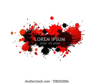 Paint stains with text. Vector