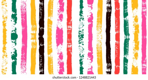 paint stripe Seamless pattern. colorful vector striped graphic background. bright ink brush strokes. graphic  grunge stripes, trendy funky paintbrush line. texture lines backdrop 