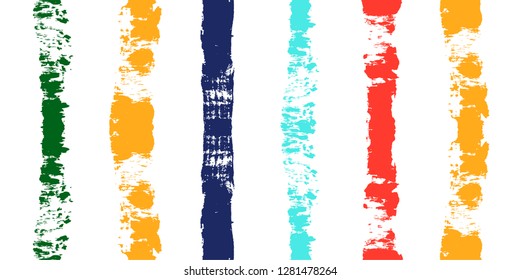 paint stripe Seamless pattern. colorful vector striped graphic background. bright ink brush strokes. graphic  grunge stripes, trendy funky paintbrush line. texture lines backdrop 