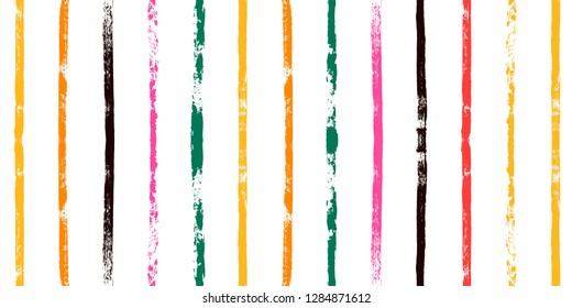 paint stripe Seamless pattern. colorful vector striped graphic background. bright ink brush strokes. graphic  grunge stripes, trendy funky paintbrush line. texture lines backdrop 