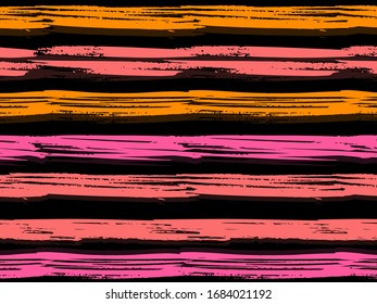 Paint stripe Seamless pattern. Ethnic background. Rainbow color texture for backdrop. Retro style. Summer pattern for kids.
