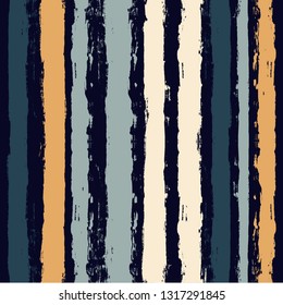 Paint stripe seamless pattern. Geometric striped graphic background. abstract ink brush strokes. grunge stripes, trendy paintbrush line on black. texture lines backdrop - Vector 