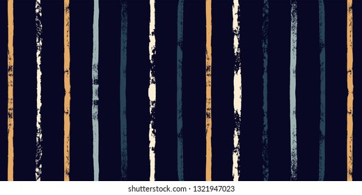 Paint stripe seamless pattern. Geometric striped graphic background. abstract ink brush strokes. grunge stripes, trendy paintbrush line on black. texture lines backdrop - Vector 