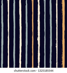 Paint stripe seamless pattern. Geometric striped graphic background. abstract ink brush strokes. grunge stripes, trendy paintbrush line on black. texture lines backdrop - Vector 