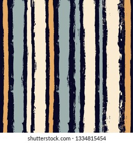Paint stripe seamless pattern. Geometric striped graphic background. abstract ink brush strokes. grunge stripes, trendy paintbrush line on black. texture lines backdrop - Vector 