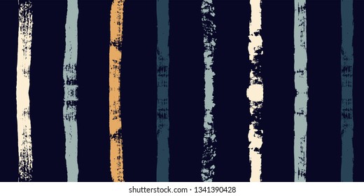 Paint stripe seamless pattern. Geometric striped graphic background. abstract ink brush strokes. grunge stripes, trendy paintbrush line on black. texture lines backdrop - Vector 