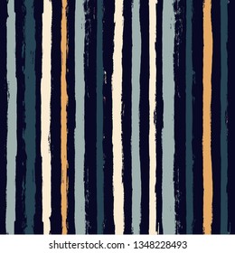 Paint stripe seamless pattern. Geometric striped graphic background. abstract ink brush strokes. grunge stripes, trendy paintbrush line on black. texture lines backdrop - Vector 