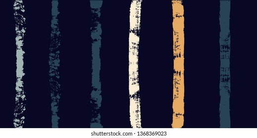 Paint stripe seamless pattern. Geometric striped graphic background. abstract ink brush strokes. grunge stripes, trendy paintbrush line on black. texture lines backdrop - Vector 