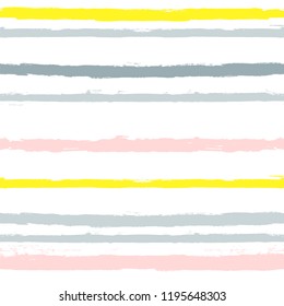 paint stripe Seamless pattern. vector Hand drawn striped geometric background. ink brush grey, pink, yellow strokes. grunge stripes, modern paintbrush line for wrapping, wallpaper, textile