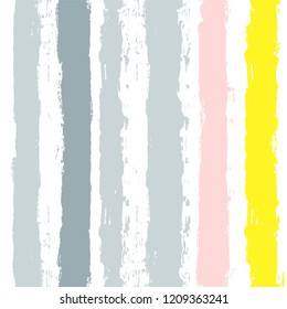 paint stripe Seamless pattern. vector Hand drawn striped geometric background. ink brush grey, pink, yellow strokes. grunge stripes, modern paintbrush line for wrapping, wallpaper, textile
