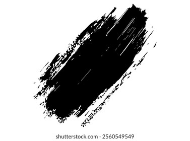 Paint stroke brush, line or texture set on white background.