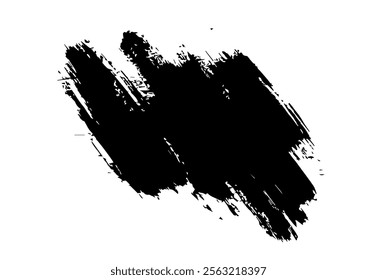 Paint stroke brush, line or texture set on white background.