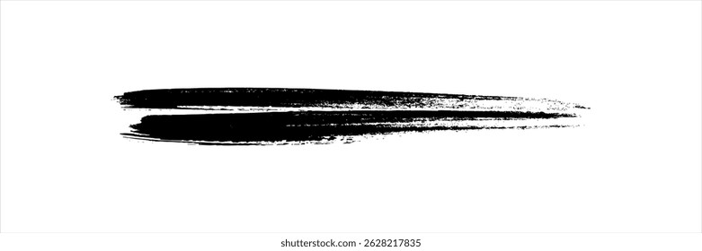 Paint stroke brush, line or texture set on white background.